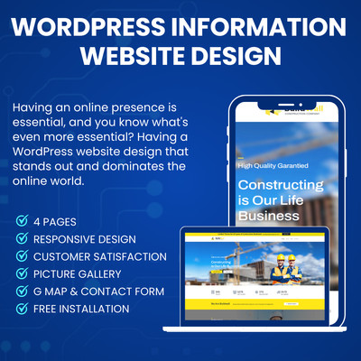 Custom Professional Wordpress Website Design - Responsive with 4 Pages