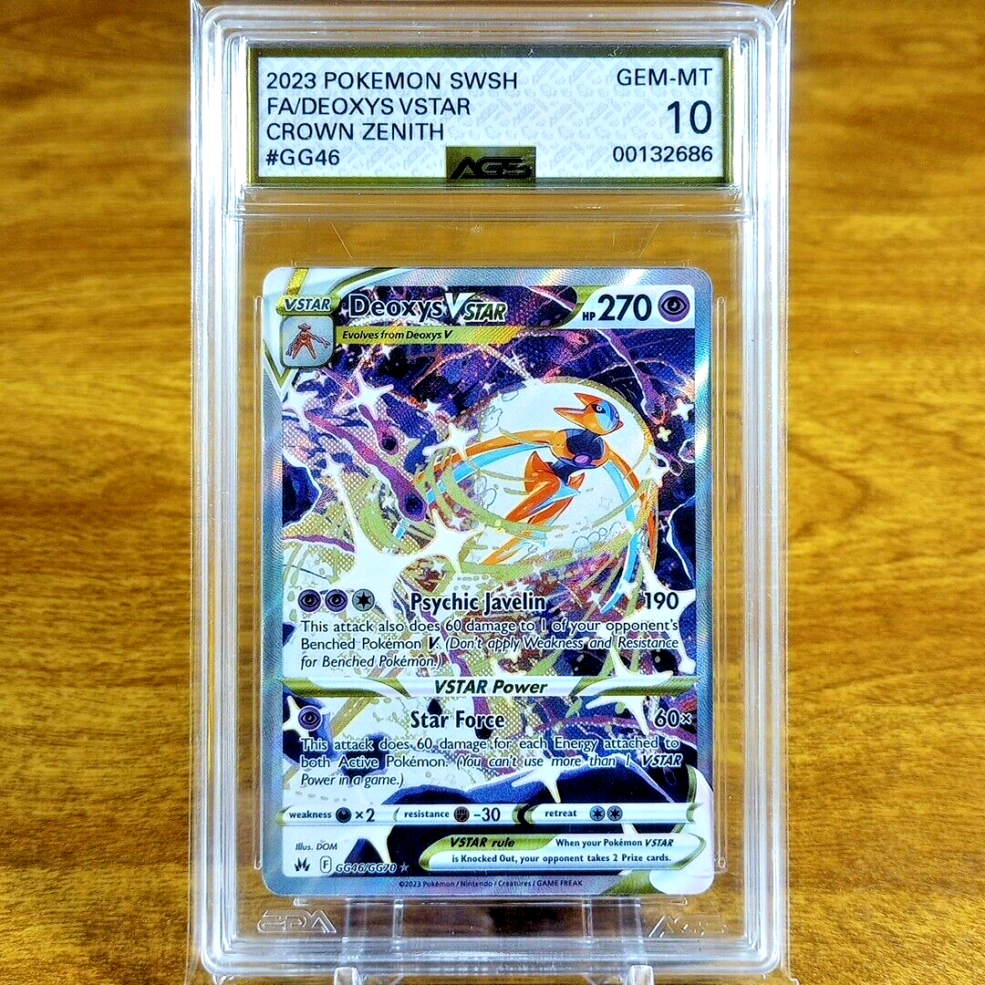 Pokemon SWSH Crown Zenith Deoxys VSTAR GG46/GG70 AGS Gem-MT
