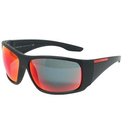 Pre-owned Prada Sport Ps04vs 1bo9q1 Black Sunglasses In Blue