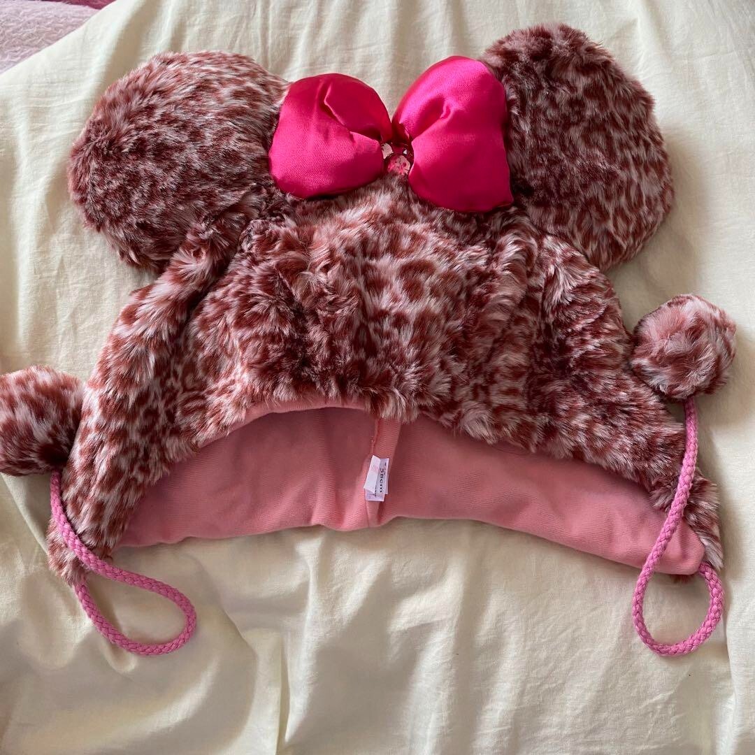 カチューシャ・被り物・帽子 Disney pink leopard fan cap Tokyo Disney Resort Minnie Mouse Fan Cap Leopard Print Pink