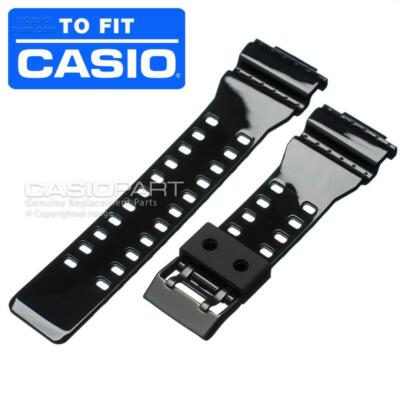 CASIO GA-110GB-1A GD-100GB-1 GAC-100BR GDF-100GB Gloss Black Band Strap 10391028
