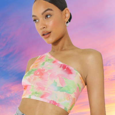 NEW Boohoo Colourful Double Layer Slinky Crop Top Party Clubbing