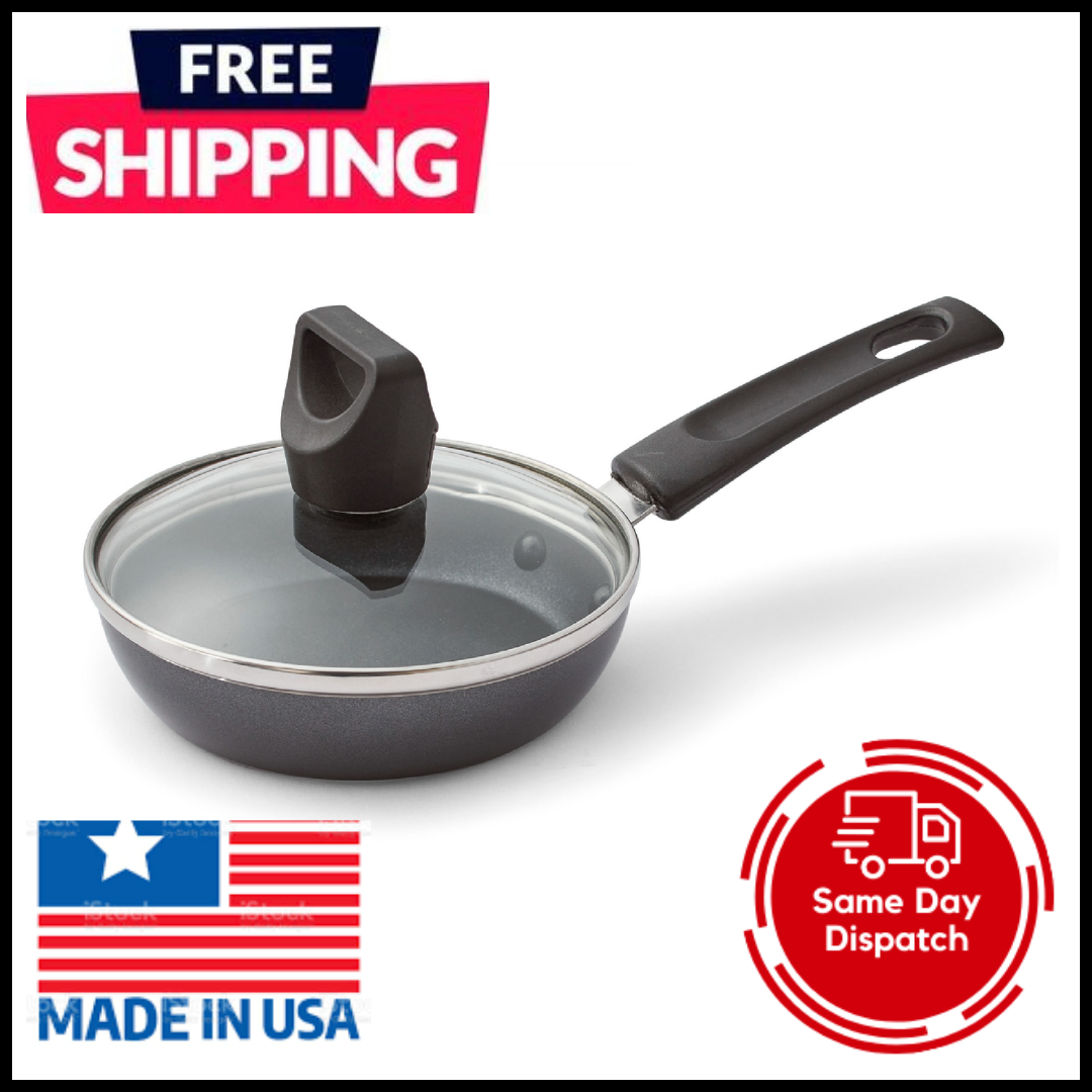 Nonstick Frying Pan 4.5 Inch With Lid Covered One Egg Wonder