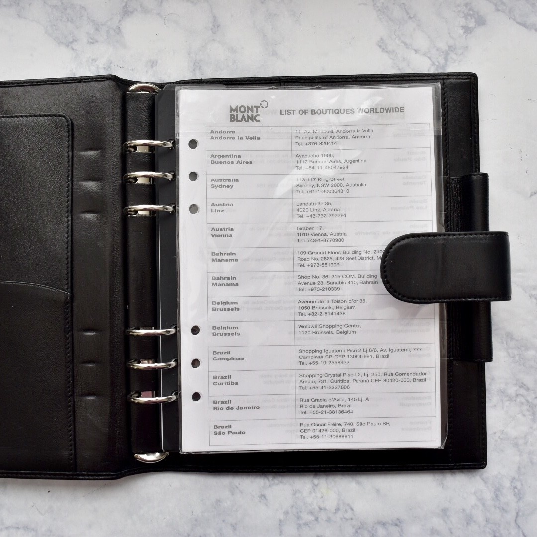 Montblanc Black Soft Leather Agenda with Pen Holder