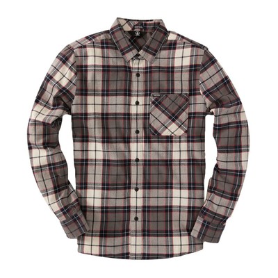 

Volcom Caden Рубашка в клетку с длинным рукавом (отбеленный песок) фланелевая на пуговицах, Bleached sand