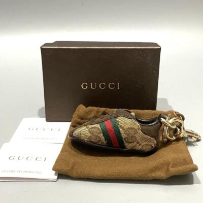 Gucci Sneaker Keychain Key Ring Charm Shoes Shelly Line GG