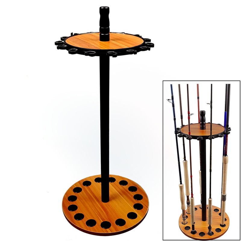Fishing Rod Reel Storage Rack Organizer Holds 15 Rods Round 