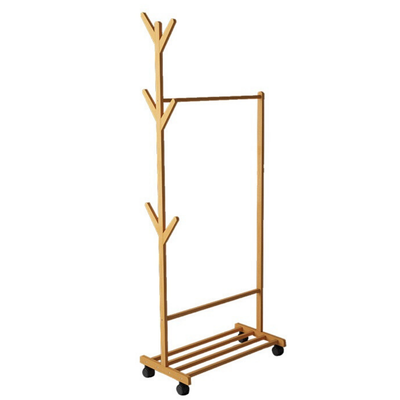 Ständer Holz Garderobenständer Kleiderständer Standgarderobe Rollgarderobe 
