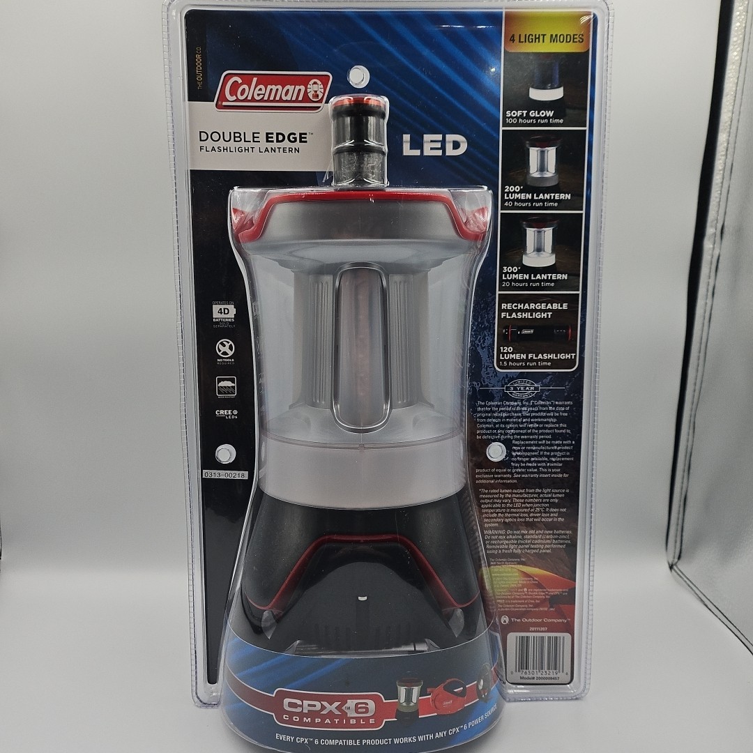 Coleman Double Edge Flashlight Lantern CPX 6 Compatible Rechargeable 300 Lumen