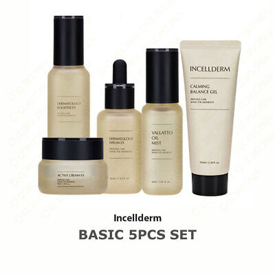 Incellderm 5pcs Set New Booster Serum Active Cream Oil Mist Calming Balance Gel