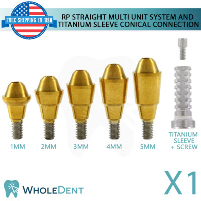 RP Conical Connection Straight Multi Unit Titanium Sleeve Set Dental Implant