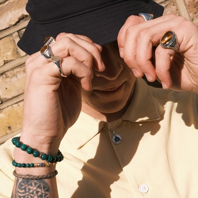 THOMAS SABO THOMAS SABO TR2328-413-39 KETTENRING HERREN GLIEDER SILBER GOLD GR. 54 °NEU°