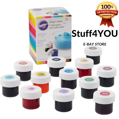 Wilton Icing Colors 12 Count Gel Based Food Color Kosher For
