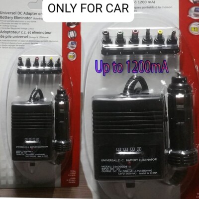 Universal Car Power Adapter Output 3V-6V, 9V & 12V for Sony Walkman CD Player