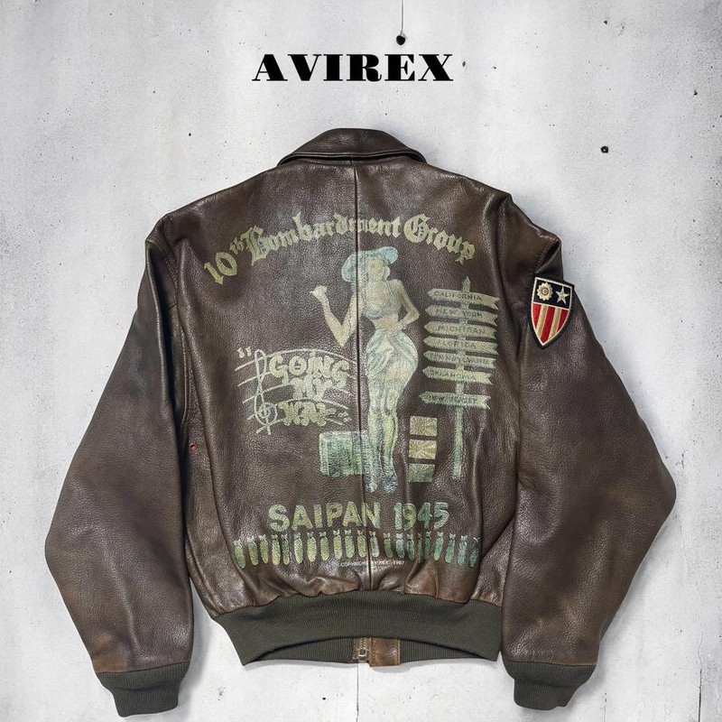 Avirex A-2 Flight Jacket Flying Tigers 1987 Goat Leather