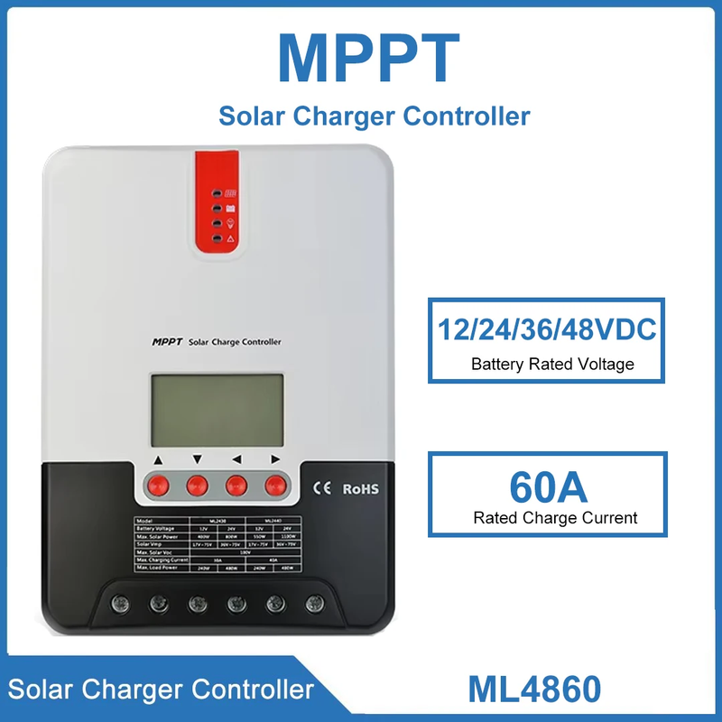 60A ML4860 MPPT Solar Charge Controller Auto Controller for batteries solar PV r