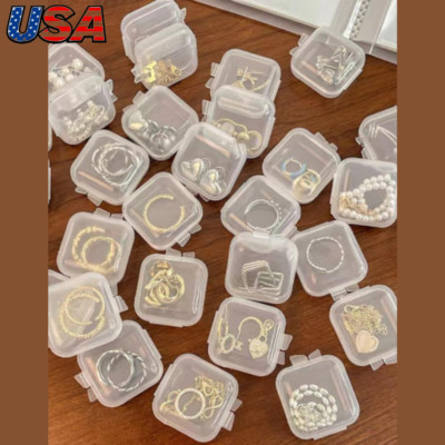 20pcs Small Plastic Clear Modern Stationery Jewelry Storage Boxes For Household