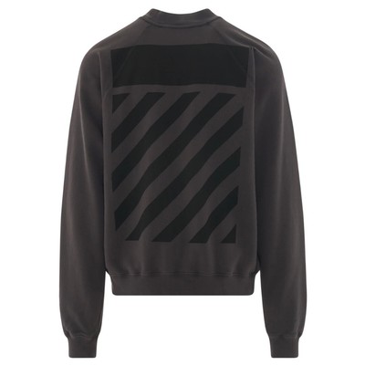 Pre-owned Off-white Diag Line Back Logo Black Sweatshirt