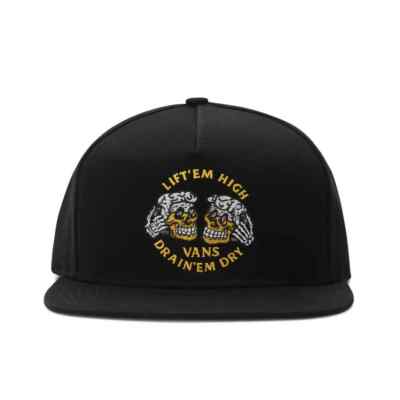 

Кепка Vans Drain Em Dry Snapback Hat (черная) 5-панельная скейт-кепка, Черный