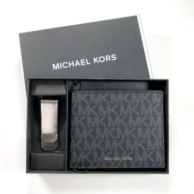 MICHAEL KORS Folded LongWallet Leather 紺 MICHAEL KORS Folded LongWallet Leather 紺