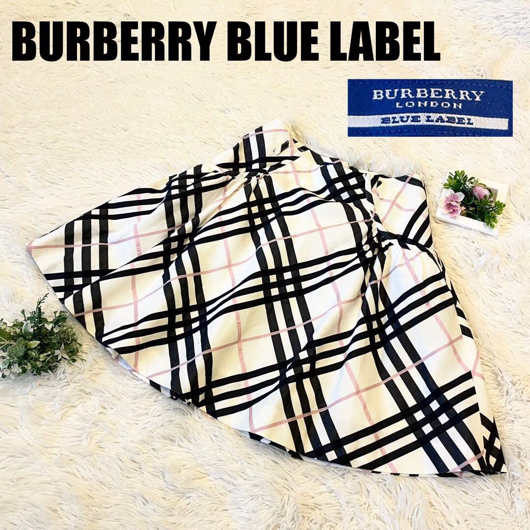 スカート BURBERRY LONDON BLUE LABEL Burberry London Blue Label Wool Nova Check Belted Skirt Size