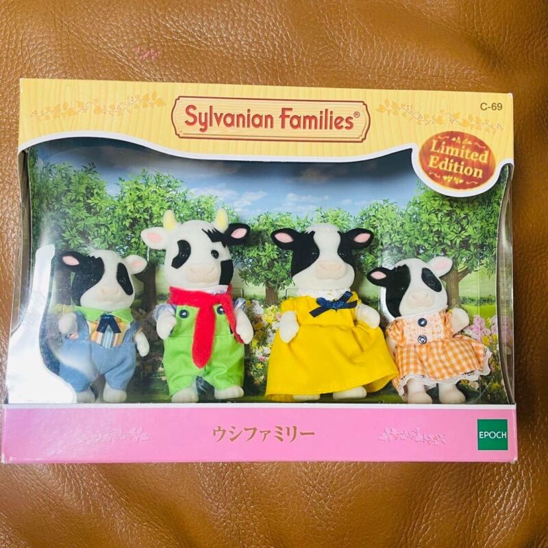 NEW Sylvanian Families C-69 Cow Family Set Calico Critters Japan Edition