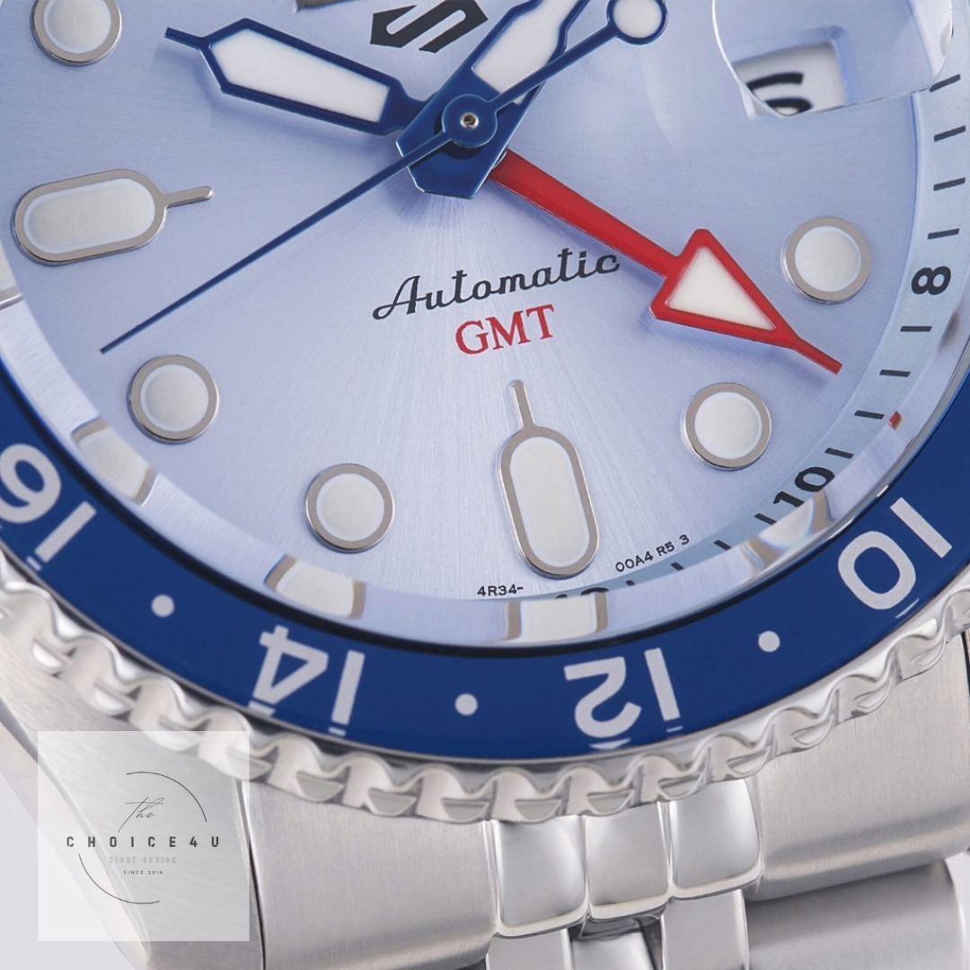 Pre-owned Seiko 5 Sports Automatic Gmt Limited Edition Ice Blue Men's Watch