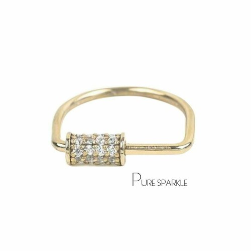 14K Gold 0.15 Ct. Lab-Created Diamond Roller Design Ring-Women’s Day Gift🎁Jewel