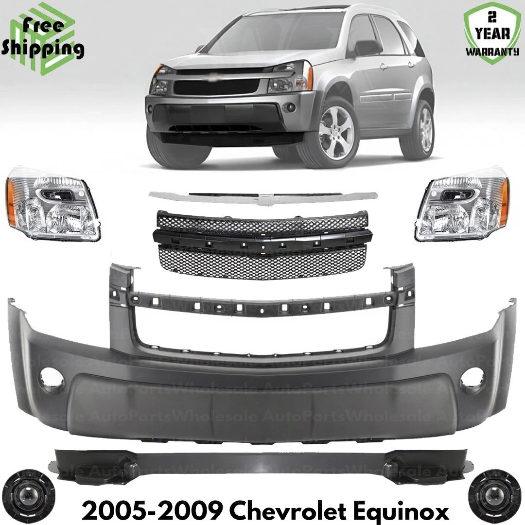 Front Bumper Cover Paintable & Grille Assembly For 2005-2009 Chevrolet Equinox