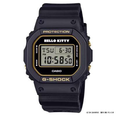 Pre-owned Casio G-shock Hello Kitty 50th Anniversary Collaboration Dw-5600kt24-1jr Limited Black