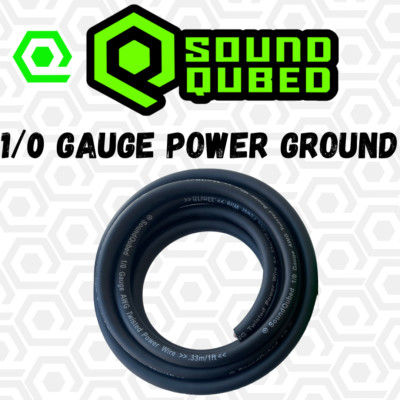 1/0 Gauge CCA AWG Black Power Ground Wire Soundqubed