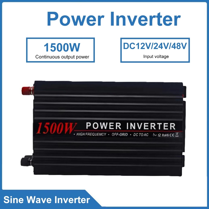 Pure Sine Wave Power Inverter DC12V/24V/48V 1500W Car Power Inverter Full Load E