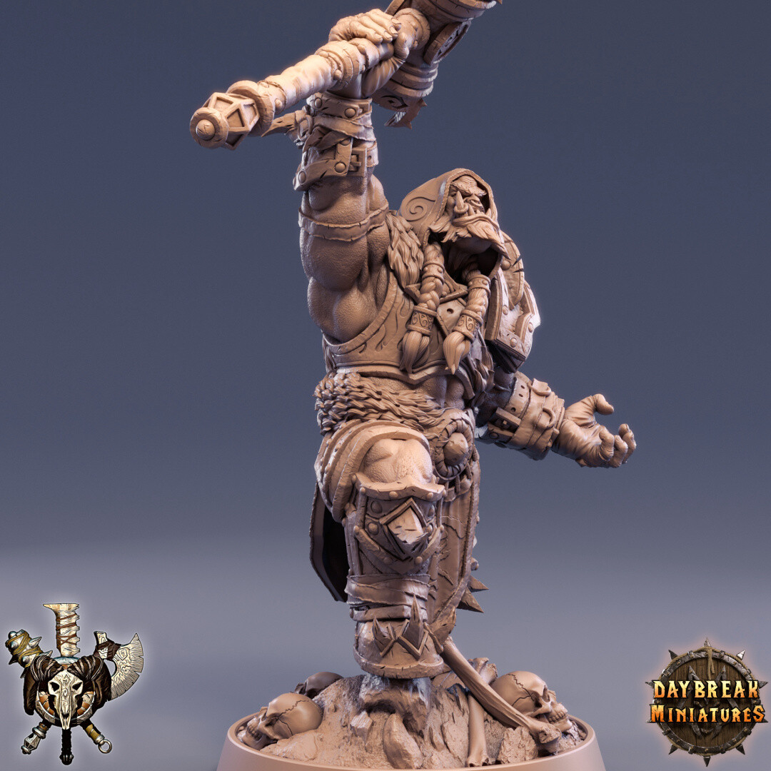 Oleg Greeznag, Wargames Fantasy RPG DnD Orc Miniature Orc Soldier with Hammer - Picture 2 of 3