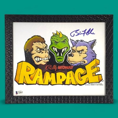 Rampage Framed 8X10 Print Signed By 1986 Game Creator Brian Colin Beckett COA