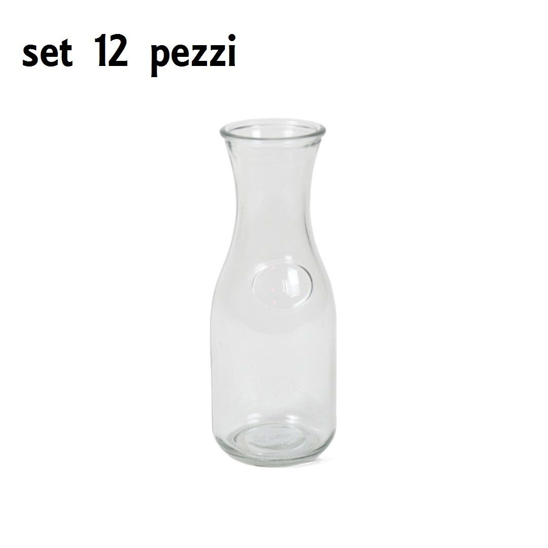 Set 12 Pezzi Decanter Brocca 500ml In Vetro Vino Bevande Casa sus