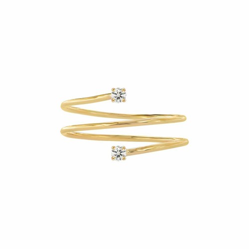Pre-owned J.o.n Natural Diamond Pave Designer Wrap Ring Solid 14k Yellow Gold Christmas Jewelry In White