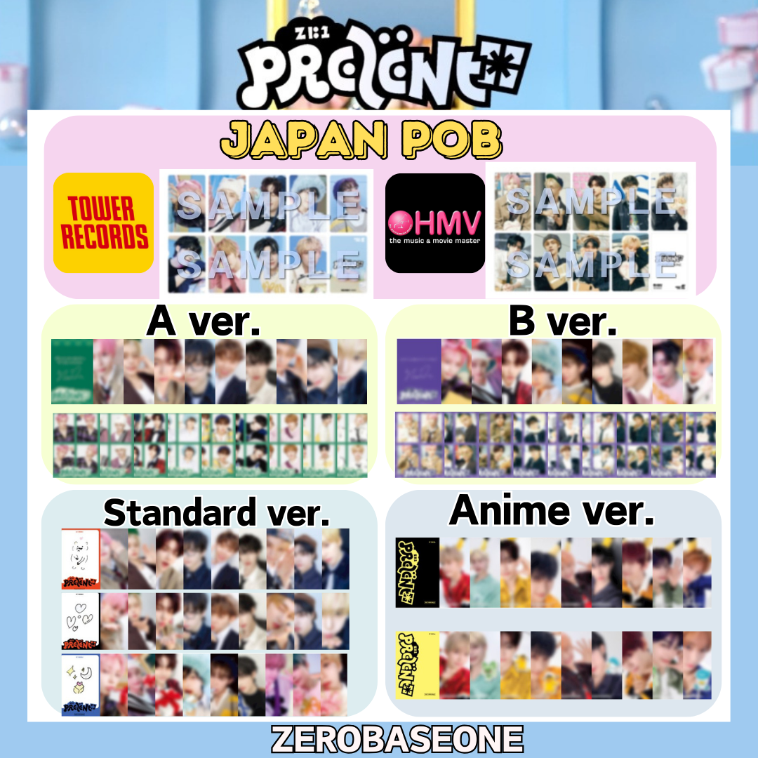 ZEROBASEONE PREZENT ZB1 Japan 1st EP Photo Card POB Type A B ZEROBASEONE PREZENT ZB1 Japan 1st EP Photo Card POB Type A B