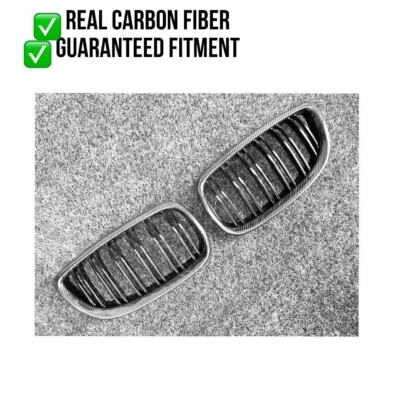 Real Carbon Fiber Dual Slat Kidney Grills BMW LCI E92 E93 335I 328I 2011-2013
