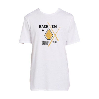 

Футболка с коротким рукавом Volcom Rack Ball (белая) Мужская футболка с рисунком, Белый