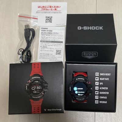 Pre-owned Casio Shock G-squad Pro Gswh1000-1a4 Black With Wear Os By Google