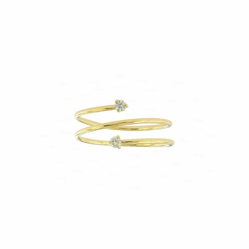 Pre-owned Irisha Designs Genuine Diamond Wrap Ring Size-3-8 Us 14k Gold Fine Jewelry In White