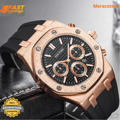 New PINTIME Analog Quartz Men s Watch Chronograph Military Fashion