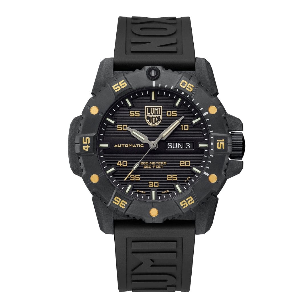 Pre-owned Luminox Xs.3865.gold Le Master Carbon Seal 45 Mm Rubber Automatic Men's Watch
