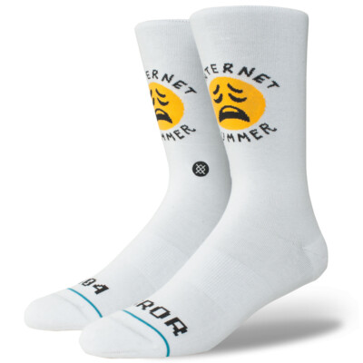 

Мужские носки Stance Bummer Classic Crew Socks (белые) с принтом Internet Emoji, Белый