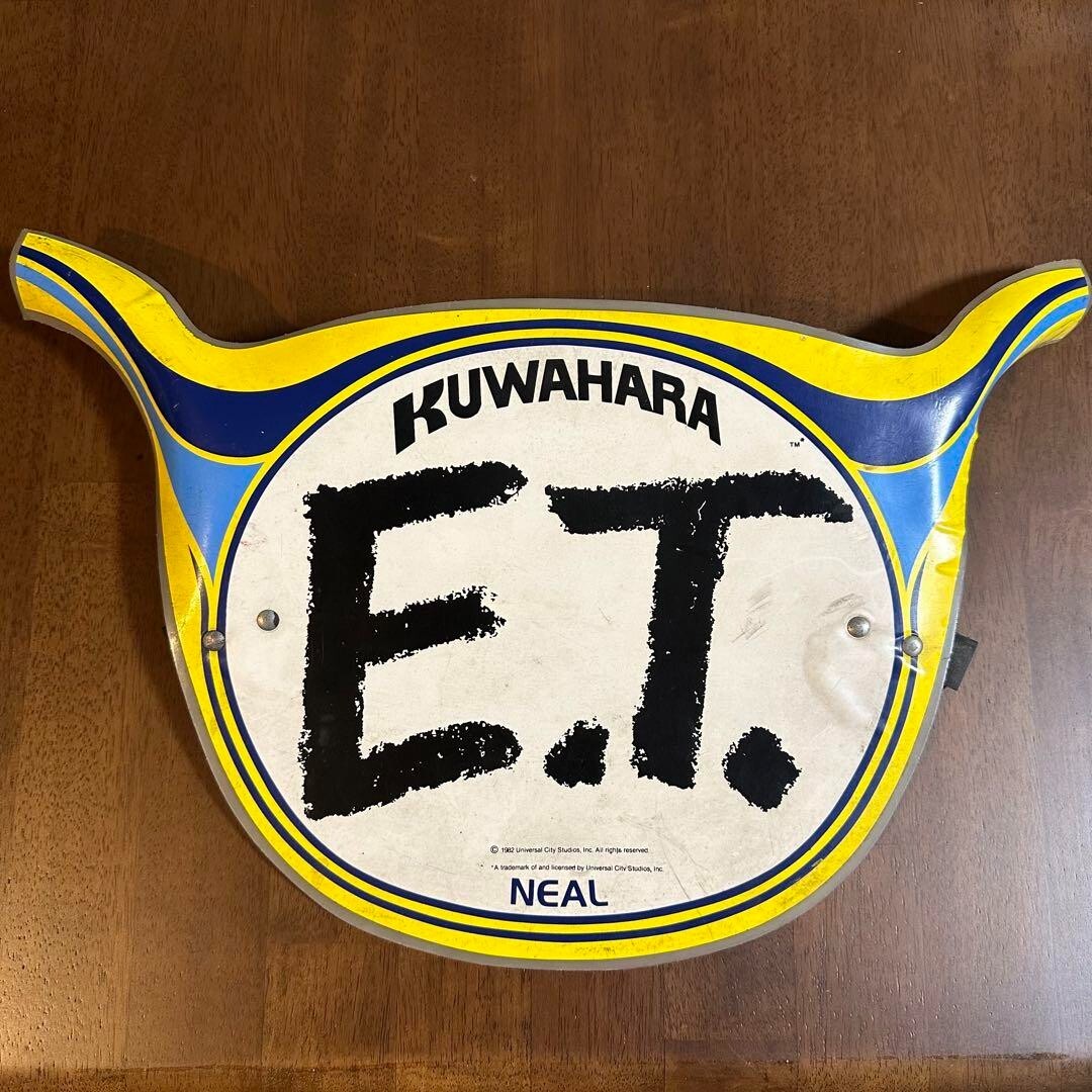 新品 KUWAHARA E.T. Old School Number Plate VTG 1980's Kuwahara Number Plate Yellow E.T. OG Old School