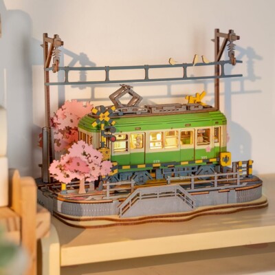 Rolife Wooden 3D Puzzle Sakura Journey DIY Building Toy Kit with LED for Adults
