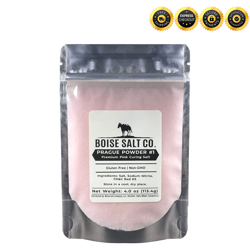 Boise Salt Co Prague Powder Insta Cure #1 Premium Pink Curing Salt for Meat 4oz