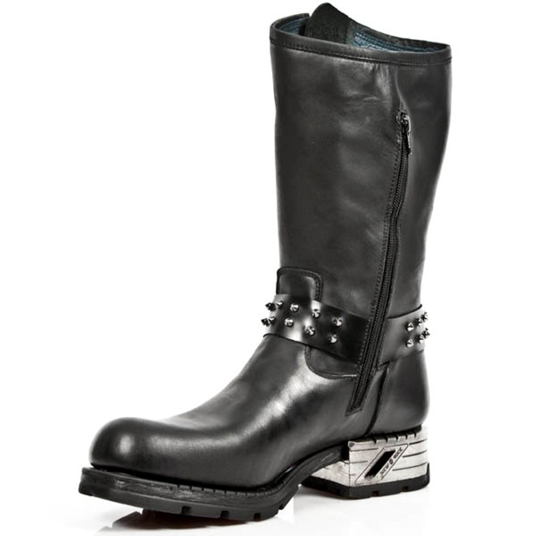 Pre-owned New Rock Newrock M.mr030 S1 Black - Rock Boots - Mens