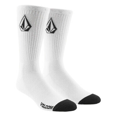 Мужские носки Volcom Full Stone (3 пары белых носков с принтом для скейтбординга)