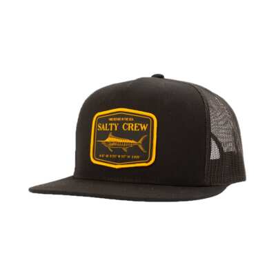 Кепка Salty Crew Stealth Snapback Trucker (черная) с 5 панелями